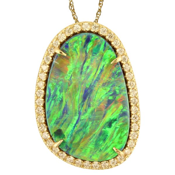 Yellow Gold Opal Doublet Pendant Futer Bros Jewelers York, PA