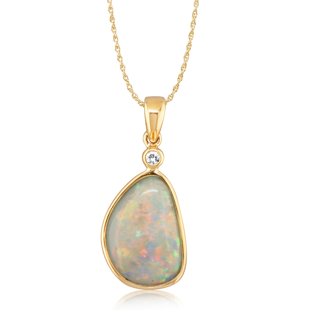 Yellow Natural Opal Pendant PNAT106-20I | Towne & Country Jewelers Westborough, MA