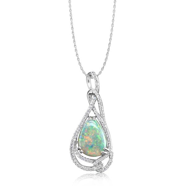 White Gold Natural Light Opal Pendant Ross's Fine Jewelers Kilmarnock, VA