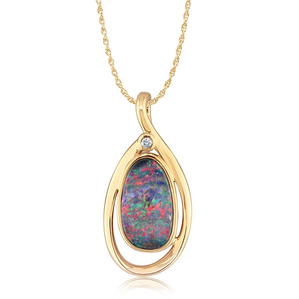 Yellow Gold Opal Doublet Pendant Towne & Country Jewelers Westborough, MA