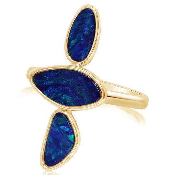 Yellow Gold Opal Doublet Pendant Image 2 Brynn Elizabeth Jewelers Ocean Isle Beach, NC