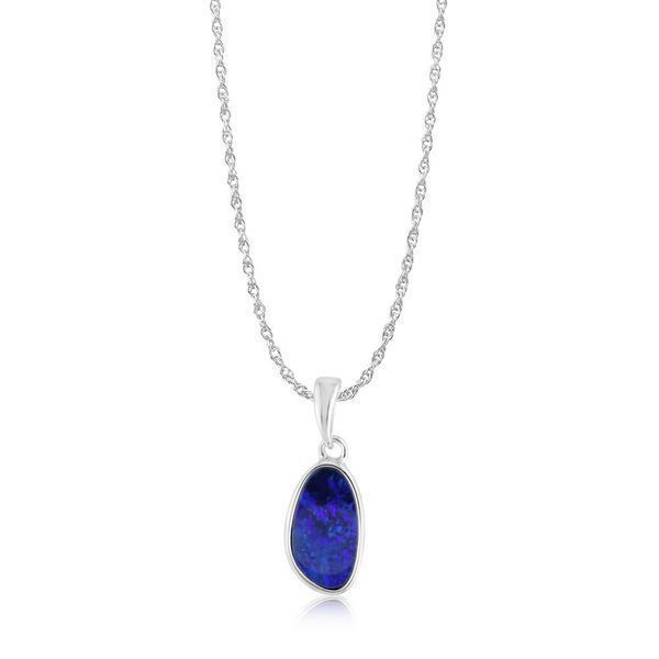 Sterling Silver Opal Doublet Pendant Leslie E. Sandler Fine Jewelry and Gemstones rockville , MD