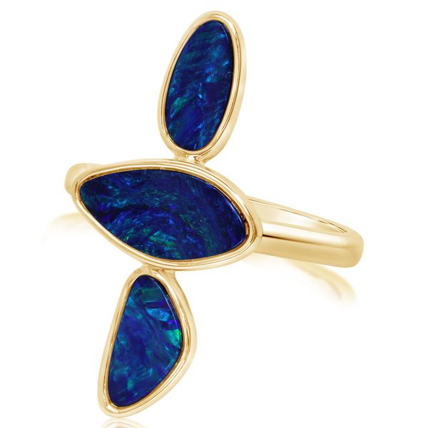 White Gold Opal Doublet Pendant Image 2 Biondi Diamond Jewelers Aurora, CO