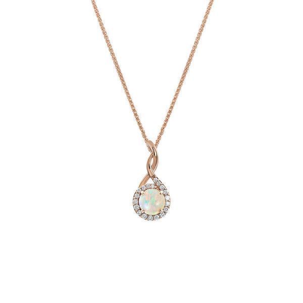 Rose Gold Calibrated Light Opal Pendant Ken Walker Jewelers Gig Harbor, WA