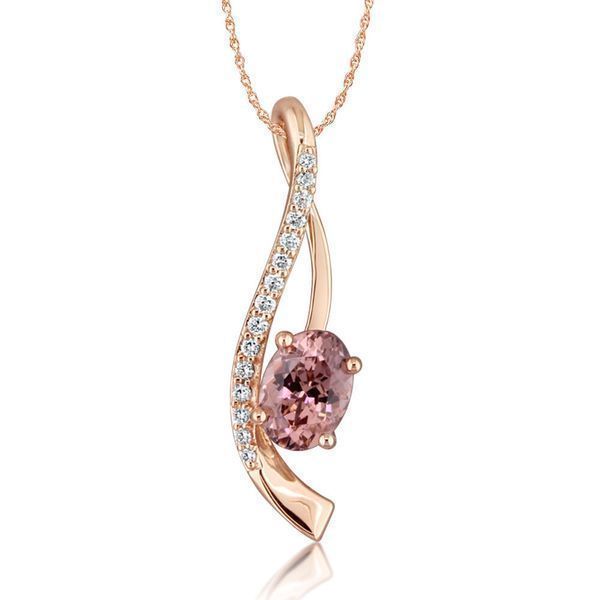 Rose Gold Lotus Garnet Pendant Conti Jewelers Endwell, NY