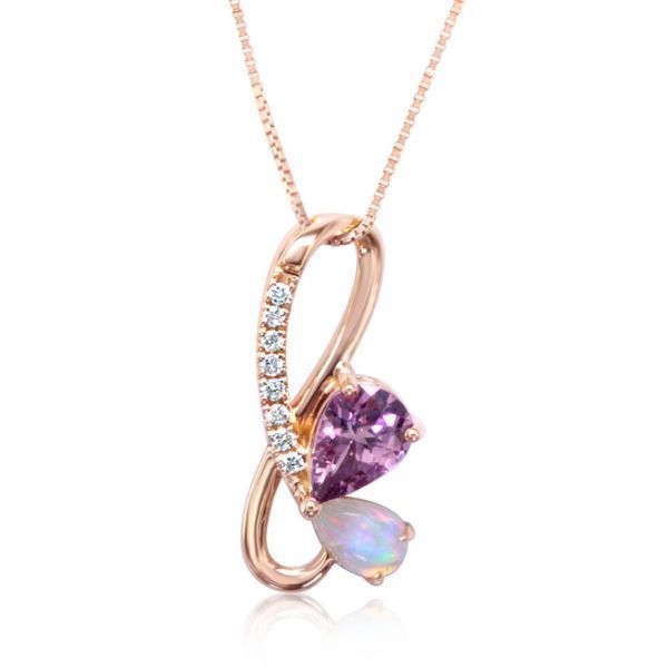 Rose Gold Lotus Garnet Pendant Blue Heron Jewelry Company Poulsbo, WA