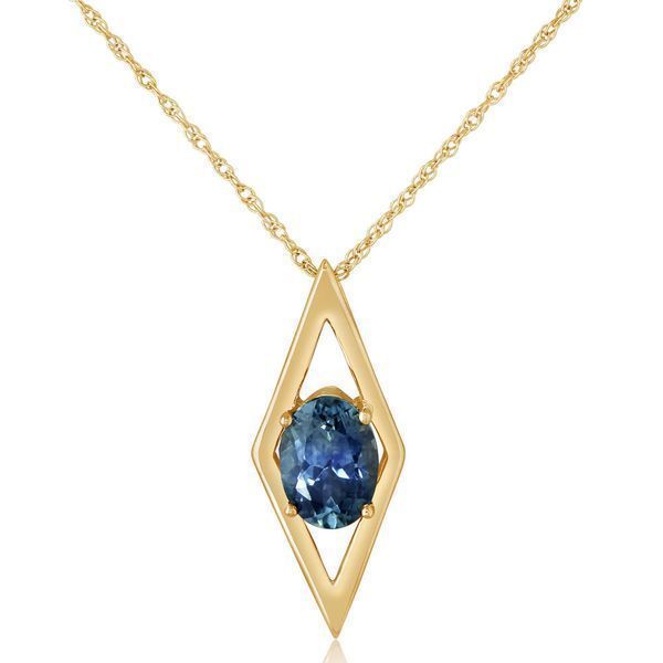 Yellow Gold Sapphire Pendant H. Brandt Jewelers Natick, MA