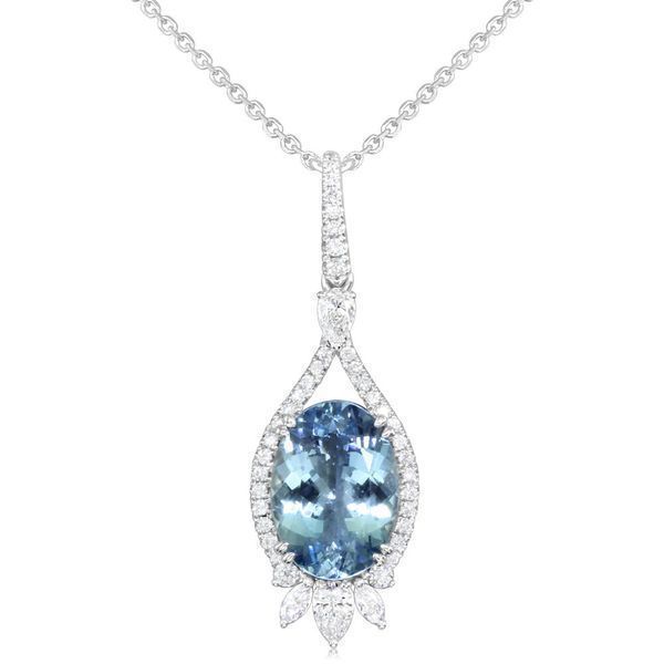 White Gold Aquamarine Pendant Biondi Diamond Jewelers Aurora, CO