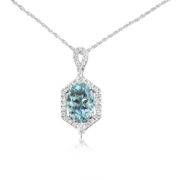 White Gold Aquamarine Pendant Leslie E. Sandler Fine Jewelry and Gemstones rockville , MD