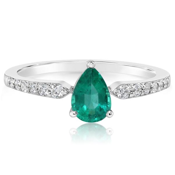 White Gold Emerald Ring Arthur's Jewelry Bedford, VA