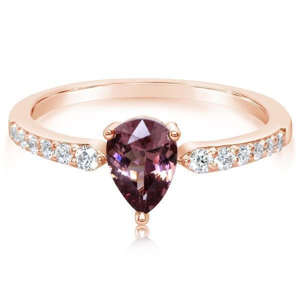 Rose Gold Lotus Garnet Ring H. Brandt Jewelers Natick, MA