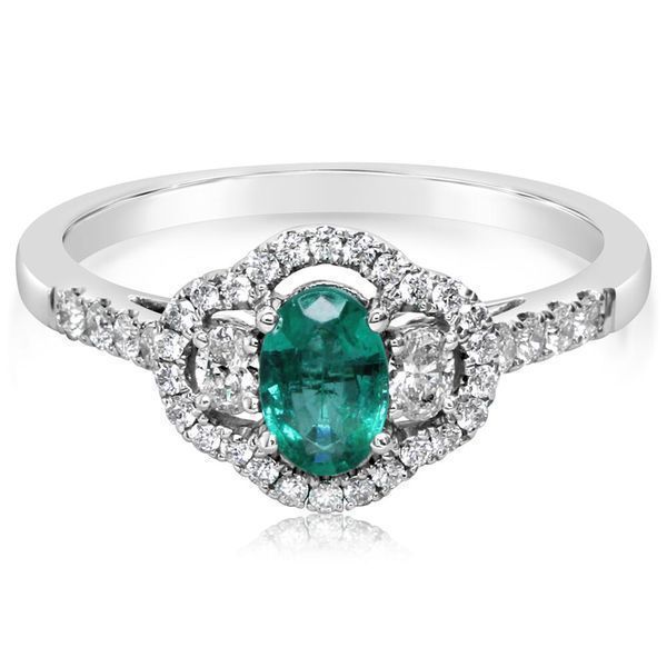 White Gold Emerald Ring H. Brandt Jewelers Natick, MA
