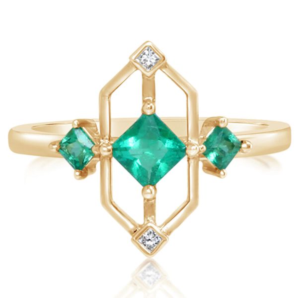 Yellow Gold Emerald Ring Mar Bill Diamonds and Jewelry Belle Vernon, PA