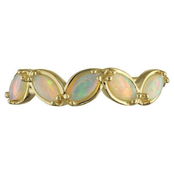 White Gold Calibrated Light Opal Ring Biondi Diamond Jewelers Aurora, CO