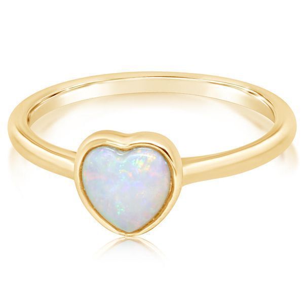 Yellow Gold Calibrated Light Opal Ring H. Brandt Jewelers Natick, MA