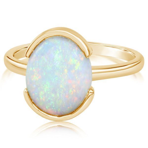 Yellow Gold Calibrated Light Opal Ring Rick's Jewelers California, MD