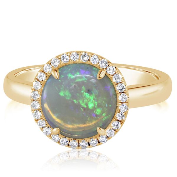 Yellow Gold Calibrated Light Opal Ring Mitchell's Jewelry Norman, OK
