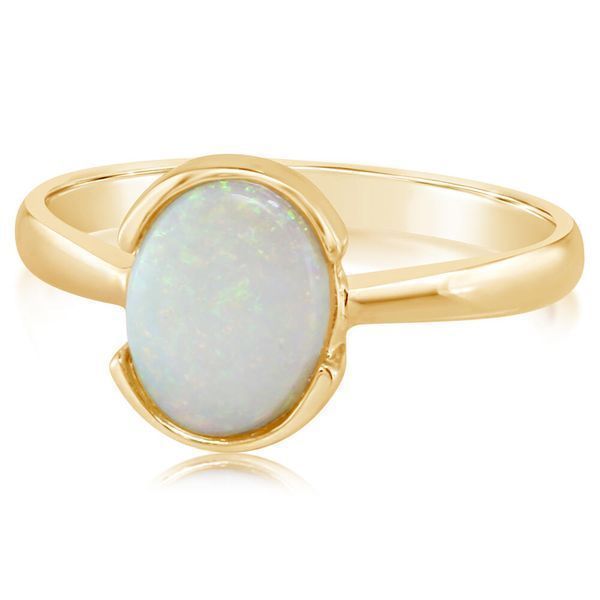 Yellow Gold Calibrated Light Opal Ring Banks Jewelers Burnsville, NC