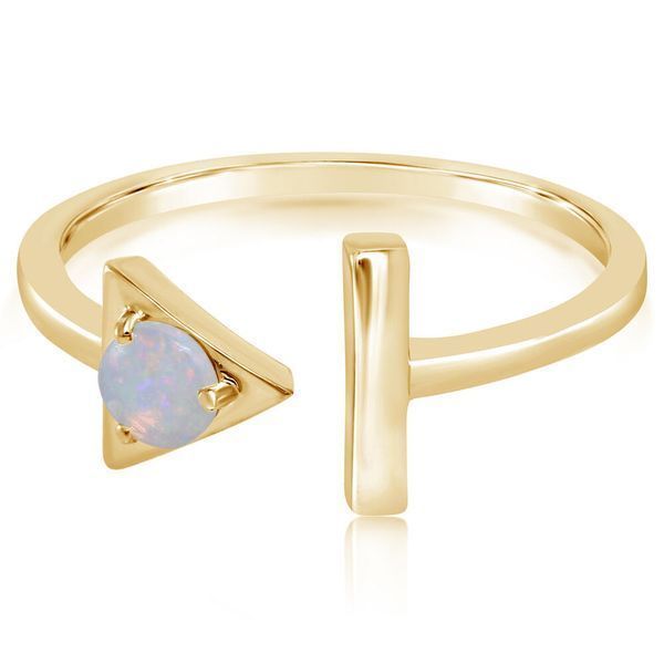 Yellow Gold Calibrated Light Opal Ring John E. Koller Jewelry Designs Owasso, OK