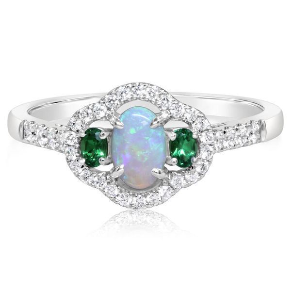 White Gold Calibrated Light Opal Ring Morrison Smith Jewelers Charlotte, NC