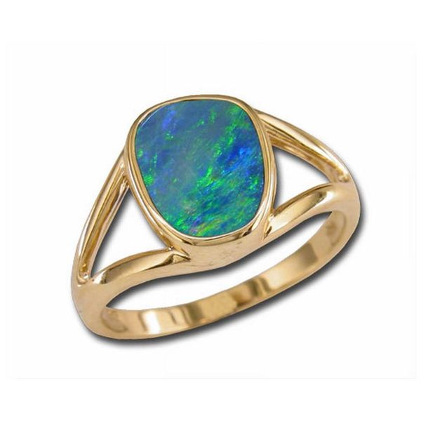 Yellow Gold Opal Doublet Ring Futer Bros Jewelers York, PA