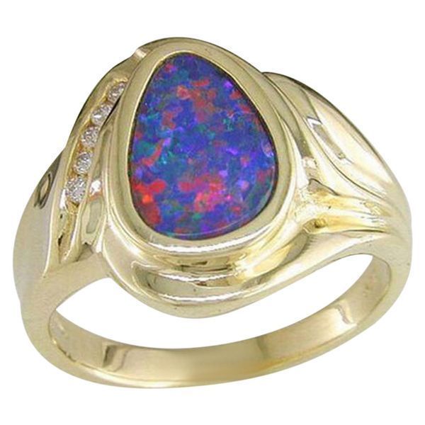Yellow Gold Opal Doublet Ring H. Brandt Jewelers Natick, MA