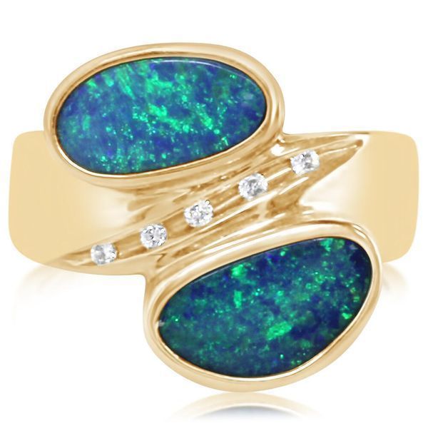 Yellow Gold Opal Doublet Ring Towne & Country Jewelers Westborough, MA