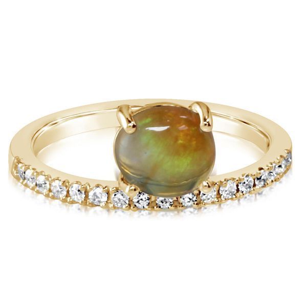 Yellow Gold Fire Opal Ring Morrison Smith Jewelers Charlotte, NC