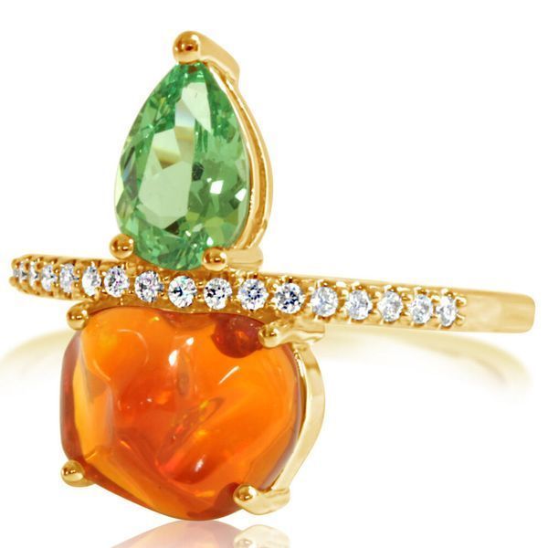 Yellow Gold Fire Opal Ring Mitchell's Jewelry Norman, OK
