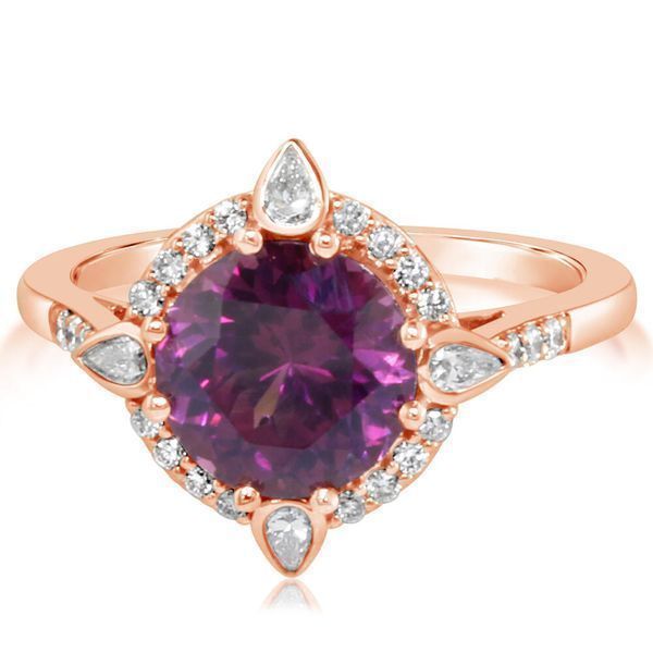 Rose Gold Garnet Ring Leslie E. Sandler Fine Jewelry and Gemstones rockville , MD