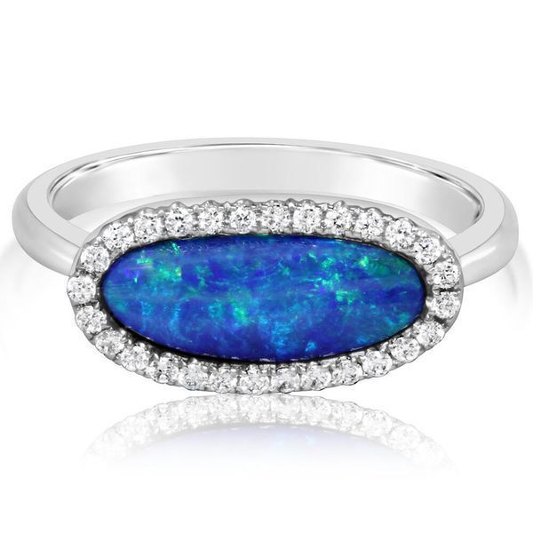 White Gold Opal Doublet Ring Ken Walker Jewelers Gig Harbor, WA