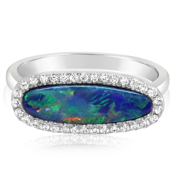 White Gold Opal Doublet Ring Ware's Jewelers Bradenton, FL