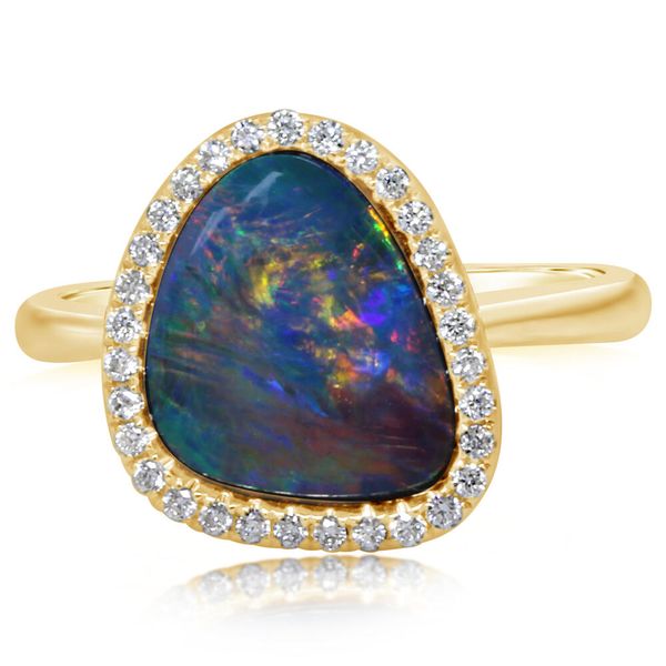Yellow Gold Opal Doublet Ring P.K. Bennett Jewelers Mundelein, IL