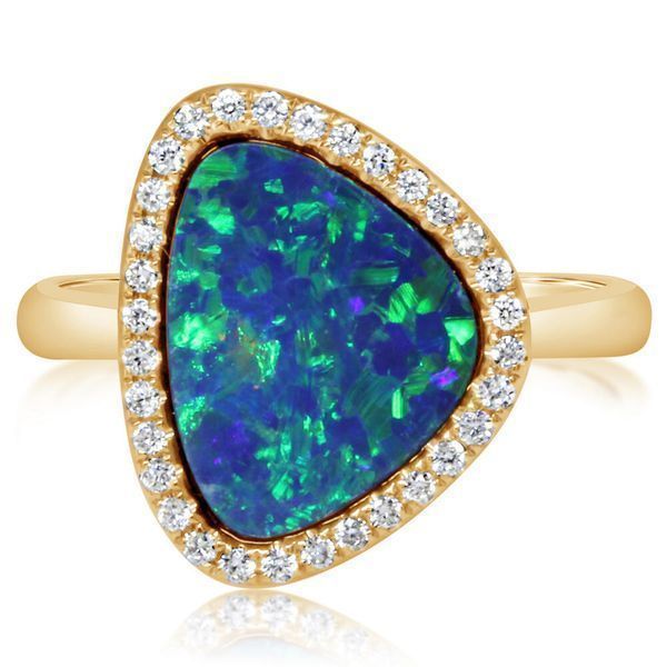 Yellow Gold Opal Doublet Ring Mitchell's Jewelry Norman, OK