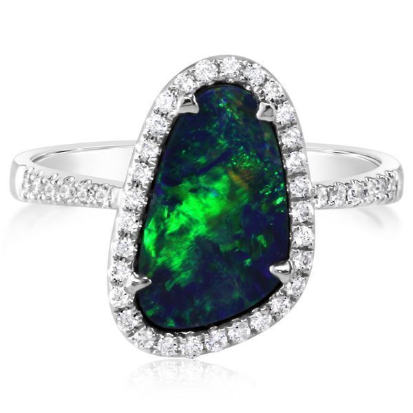 White Gold Opal Doublet Ring Towne & Country Jewelers Westborough, MA