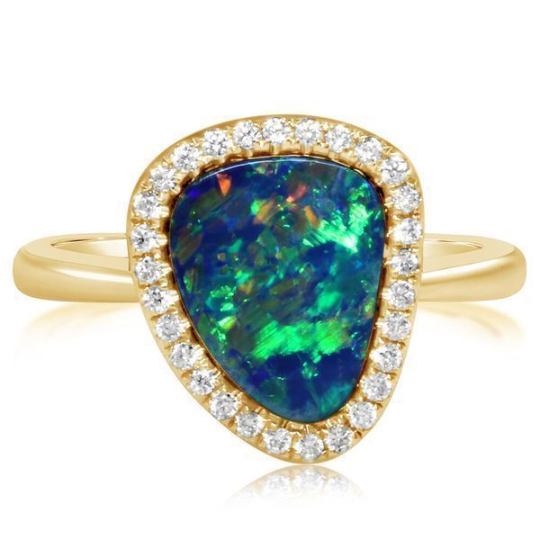 Yellow Gold Opal Doublet Ring P.K. Bennett Jewelers Mundelein, IL
