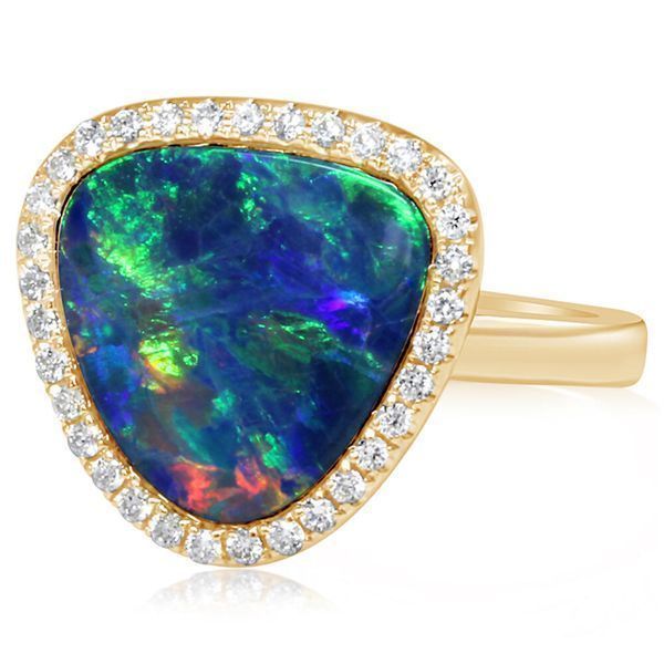 Yellow Gold Opal Doublet Ring Jewel Smiths Oklahoma City, OK