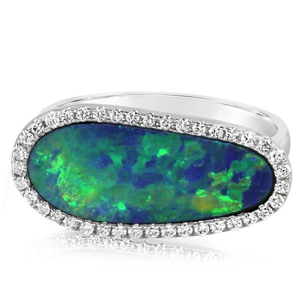 White Gold Opal Doublet Ring Mitchell's Jewelry Norman, OK