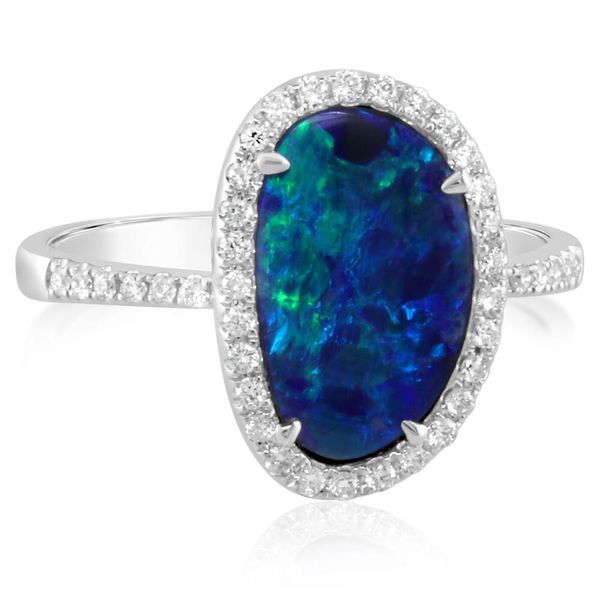 White Gold Opal Doublet Ring Timmreck & McNicol Jewelers McMinnville, OR