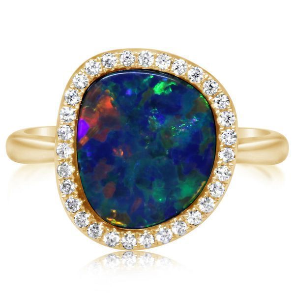 Yellow Gold Opal Doublet Ring Jones Jeweler Celina, OH