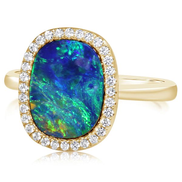 Yellow Gold Opal Doublet Ring Mitchell's Jewelry Norman, OK