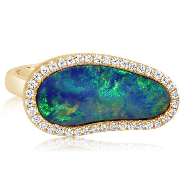 Yellow Gold Opal Doublet Ring Arthur's Jewelry Bedford, VA
