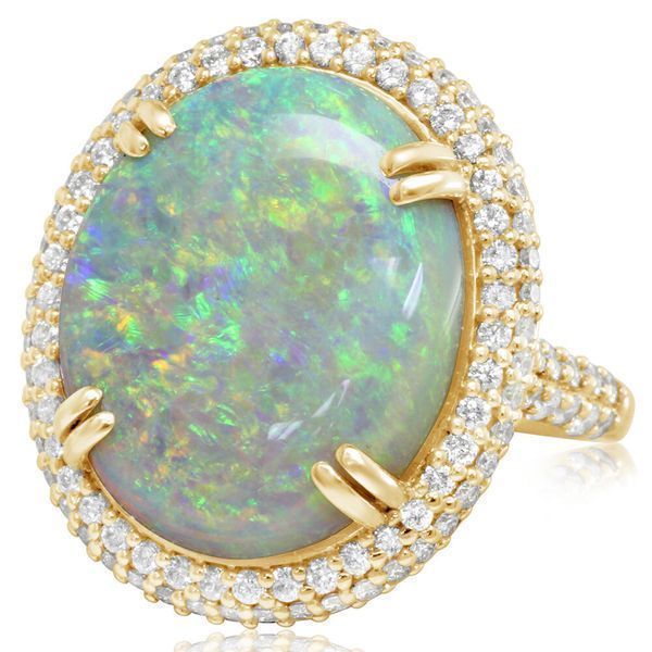 Yellow Gold Natural Light Opal Ring Ross's Fine Jewelers Kilmarnock, VA