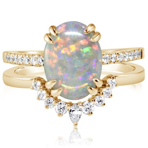 Yellow Gold Natural Light Opal Ring Timmreck & McNicol Jewelers McMinnville, OR