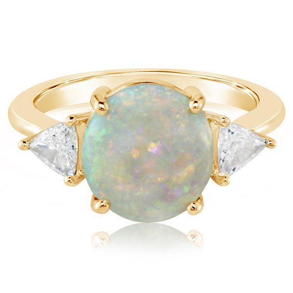 Yellow Gold Natural Light Opal Ring Parris Jewelers Hattiesburg, MS
