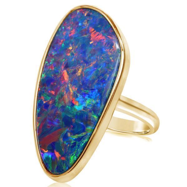 Yellow Gold Opal Doublet Ring Jerald Jewelers Latrobe, PA