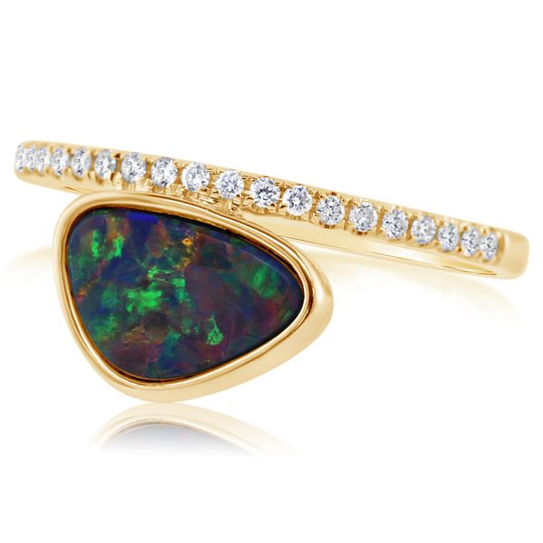 White Gold Opal Doublet Ring John E. Koller Jewelry Designs Owasso, OK