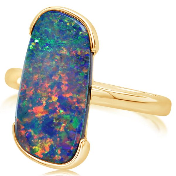 Yellow Gold Opal Doublet Ring Image 3 Ware's Jewelers Bradenton, FL