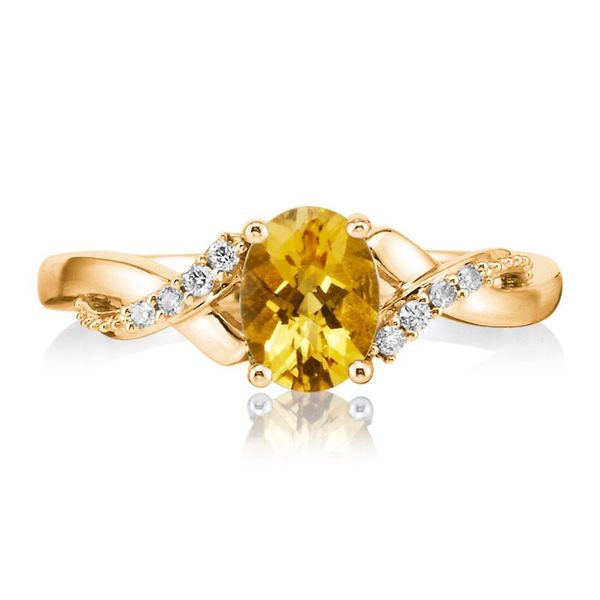Yellow Gold Citrine Ring Midtown Diamonds Reno, NV