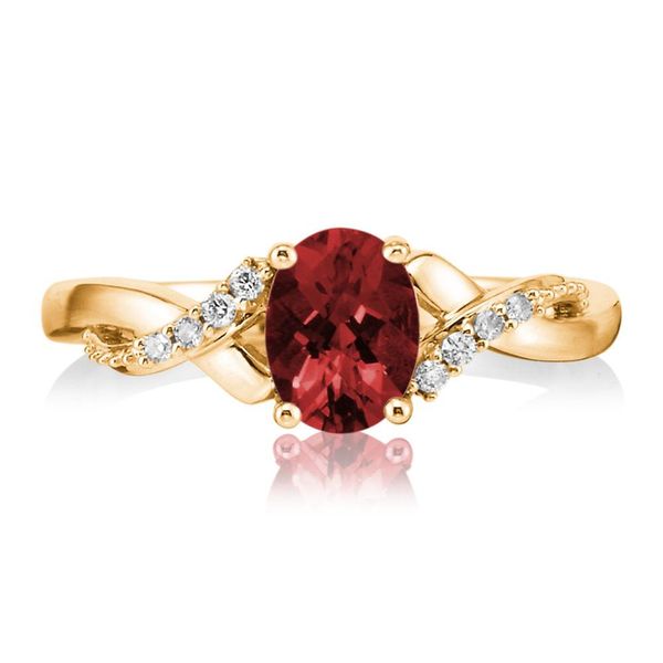 Yellow Gold Garnet Ring Towne & Country Jewelers Westborough, MA